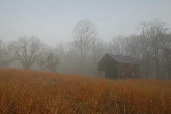 Great Falls - Barn in Fog