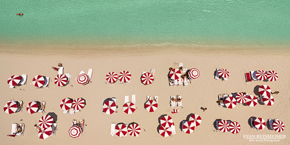 Red & White Beach Umbrellas picture