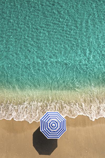 Blue & White Beach Umbrella picture