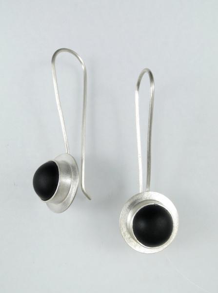 Raindrop Earrings in Silver and Black
