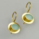 Bella Earrings in SeaFoam and Gold