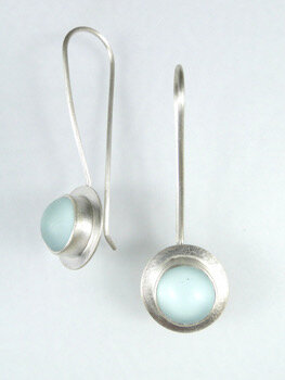 Raindrop Earrings in Silver and Sea Foam picture