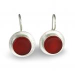 Classica Earrings in Silver and Red