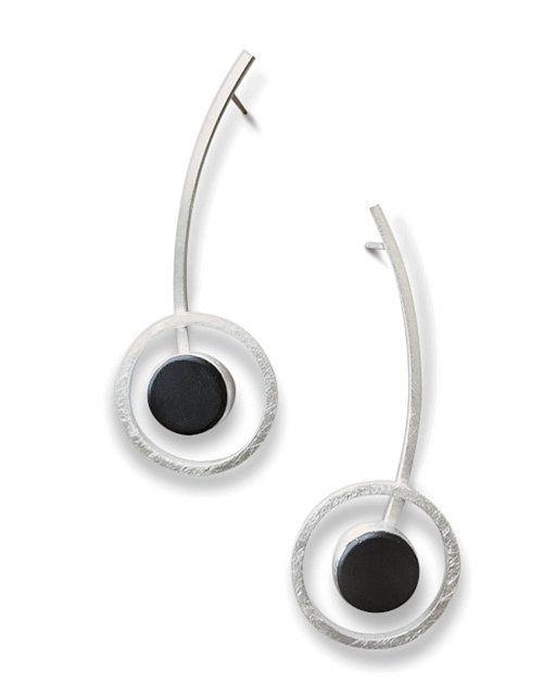 Orphist Earrings in Silver and Black picture