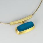 Horizon Necklace in Sea Green and Gold