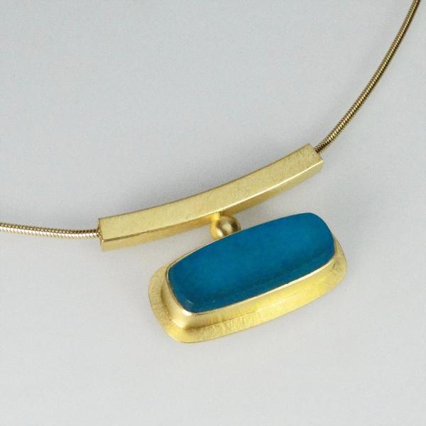 Horizon Necklace in Sea Green and Gold picture