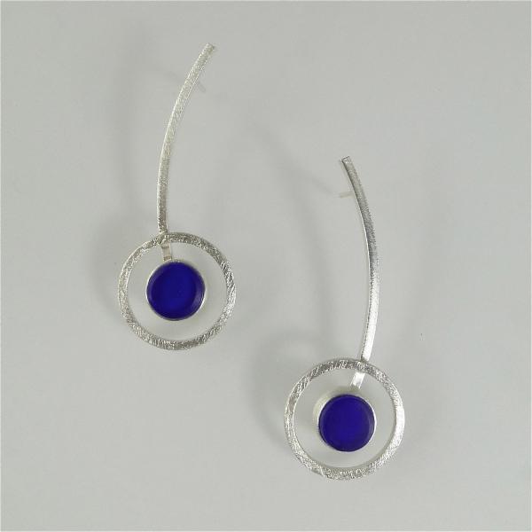 Orphist Earrings in Silver and Cobalt picture