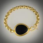 Classic Bracelet in Gold with Black Etched Glass