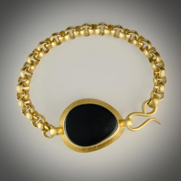 Classic Bracelet in Gold with Black Etched Glass picture