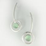 Orphist Earrings in Silver and Light Green