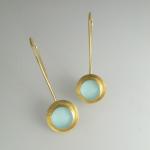 Raindrop Earring in Gold with Sea Foam Green Glass