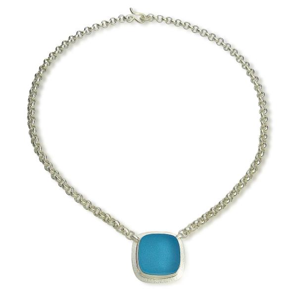 Piazza Necklace in Deep Aqua