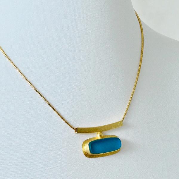 Horizon Necklace in Sea Green and Gold picture