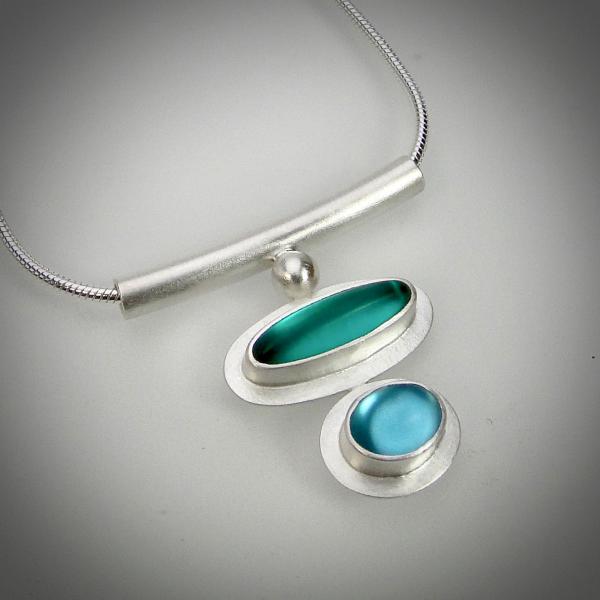 Ellipse and Oval Necklace in Teal/Aqua picture