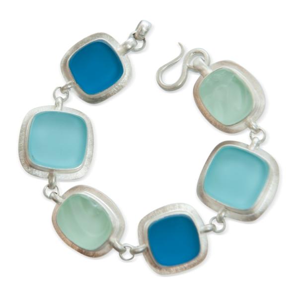 Six Square Bracelet in Ocean Colors