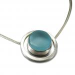 Modern Circle Necklace in Aqua Mason Jar