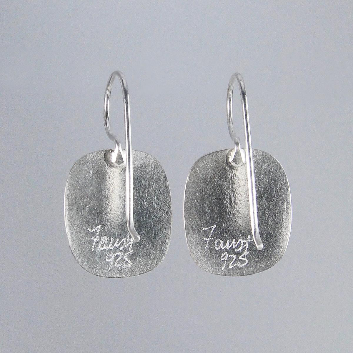 Flower Bud Earrings in Silver with Vintage Porcelain picture
