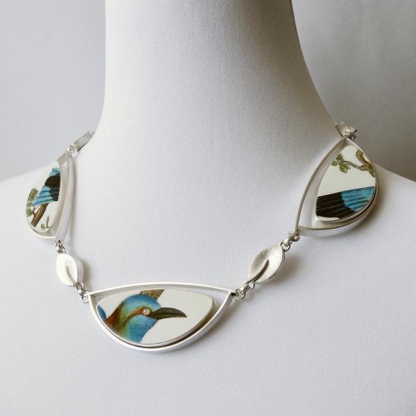 Blue Roller Bird Statement Necklace picture