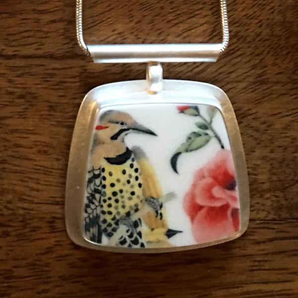 Yellowhammer and Camellia Portrait Bar Necklace picture