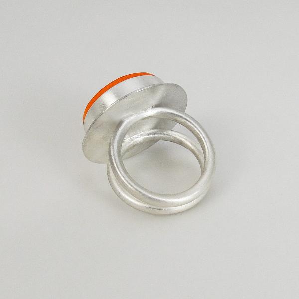Round Double Band Ring in Tangerine picture