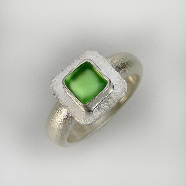 Classic Square Ring in Light Green picture