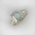 Classic Square Ring in Sea Foam Glass