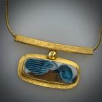 Blue Bird Horizon Necklace in Gold