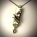 European Goldfinch on a Branch Pendant