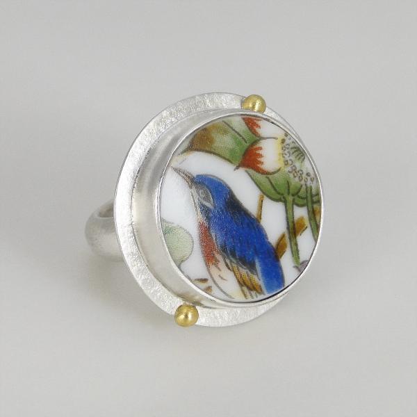 Round Blue Bird Ring