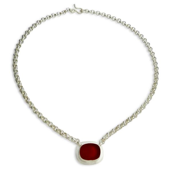 The Original Beach Glass Necklace in Red picture