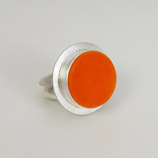 Round Double Band Ring in Tangerine picture