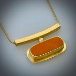 Horizon Necklace in Tangerine and Gold