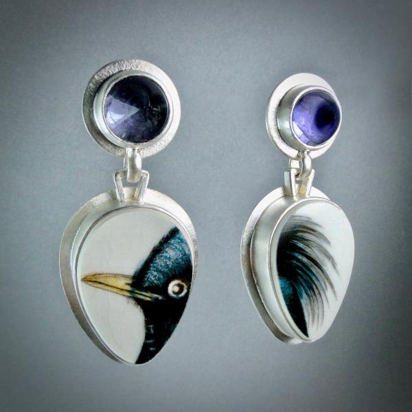 Starling and Iolite Earrings