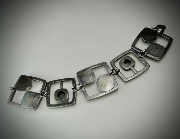 Multicolored Cabs and Cubes Bracelet in Oxidized Silver picture