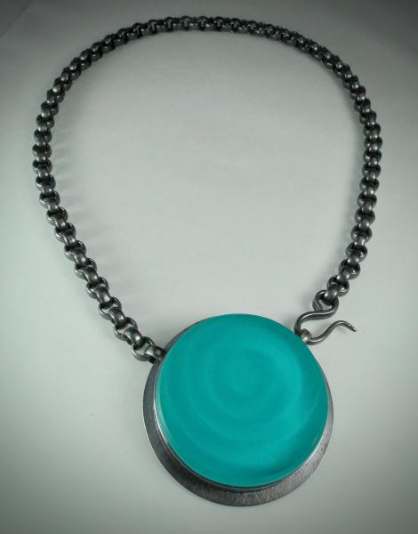 Blue Wave Necklace in Oxidized Silver picture