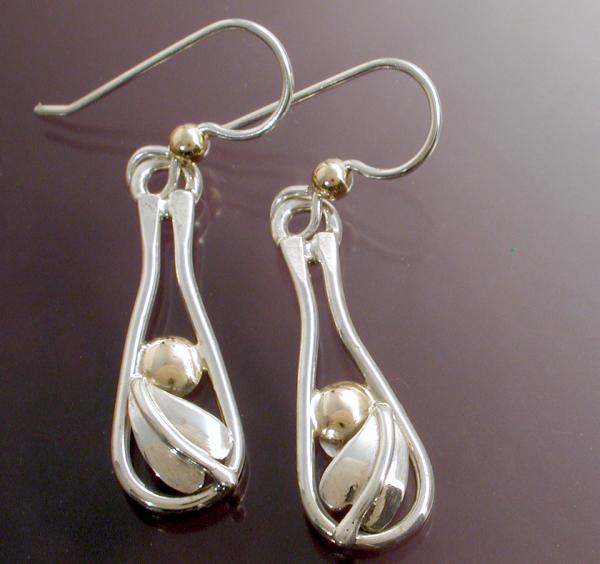 Silver & Gold Leaf Earrings