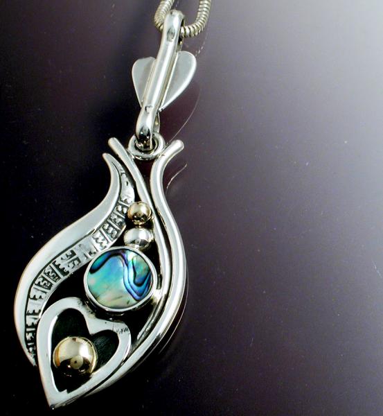 Heart Pendant with Abalone