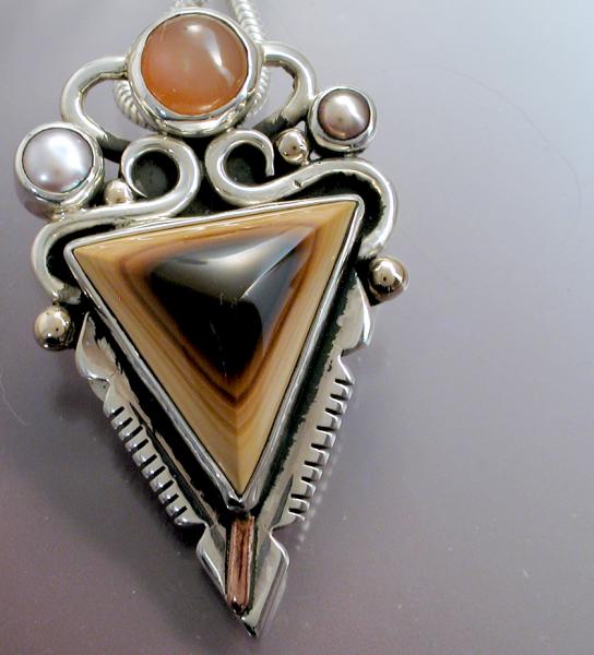 Triangular Layered Jasper Pendant