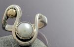 Pearl Silver & Gold Ring