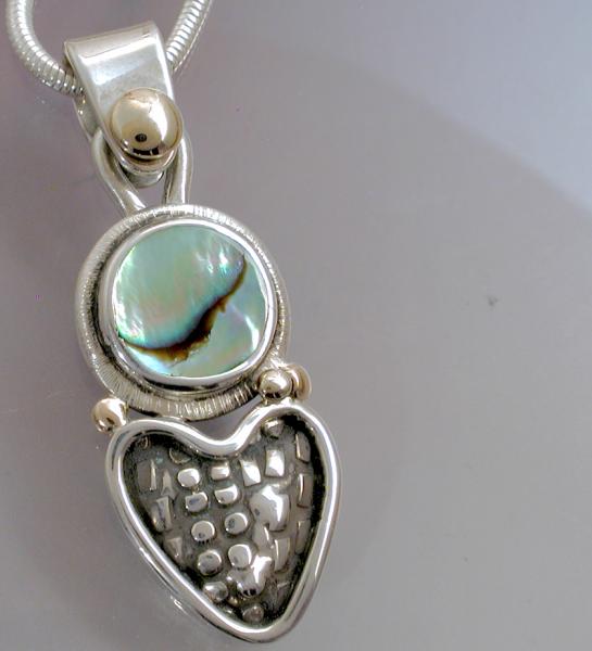 Abalone with heart pendant
