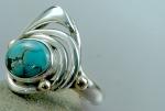 Turqoise Silver & Gold Ring