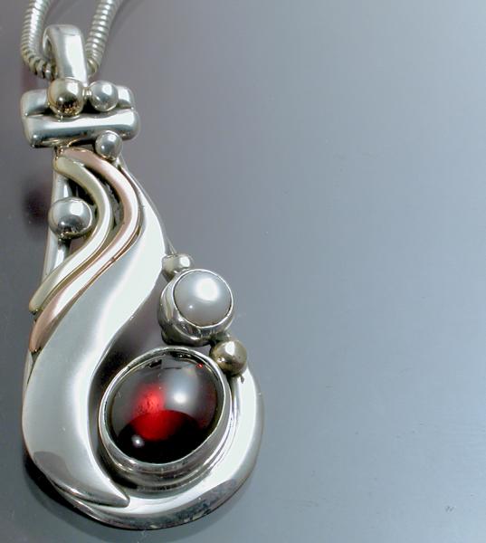 Garnet & Pearl Perfect Pendant