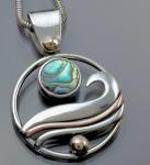 Circle Wave Abalone Pendant
