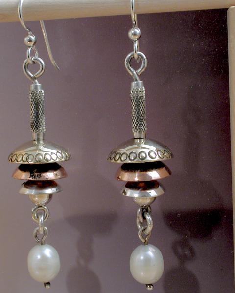 Multi Dome Mixed Metal Earring picture