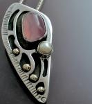 Layered Pendant with Cut Outs, Agate & Pearl