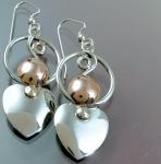 Heart on Circle Earrings