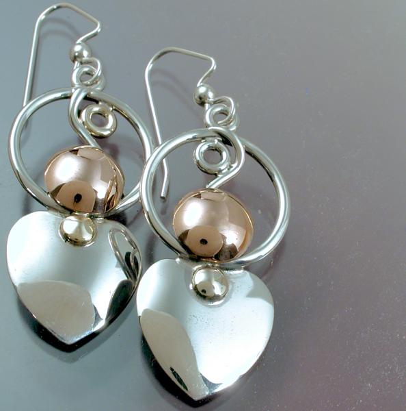 Heart on Circle Earrings