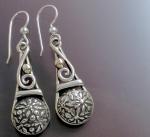 Earrings with Spiral & Textured Dome