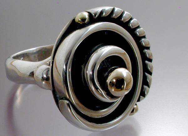 Spiral Silver & Gold Ring