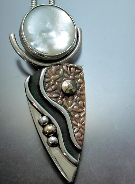 Mother of Pearl Mixed Metal Pendant
